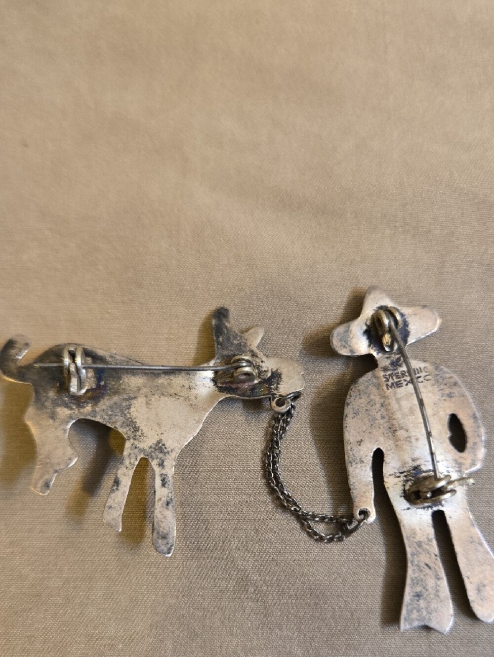 Sterling Silver Mexico Charro & Donkey Brooch - Silver - Picture 5 of 7